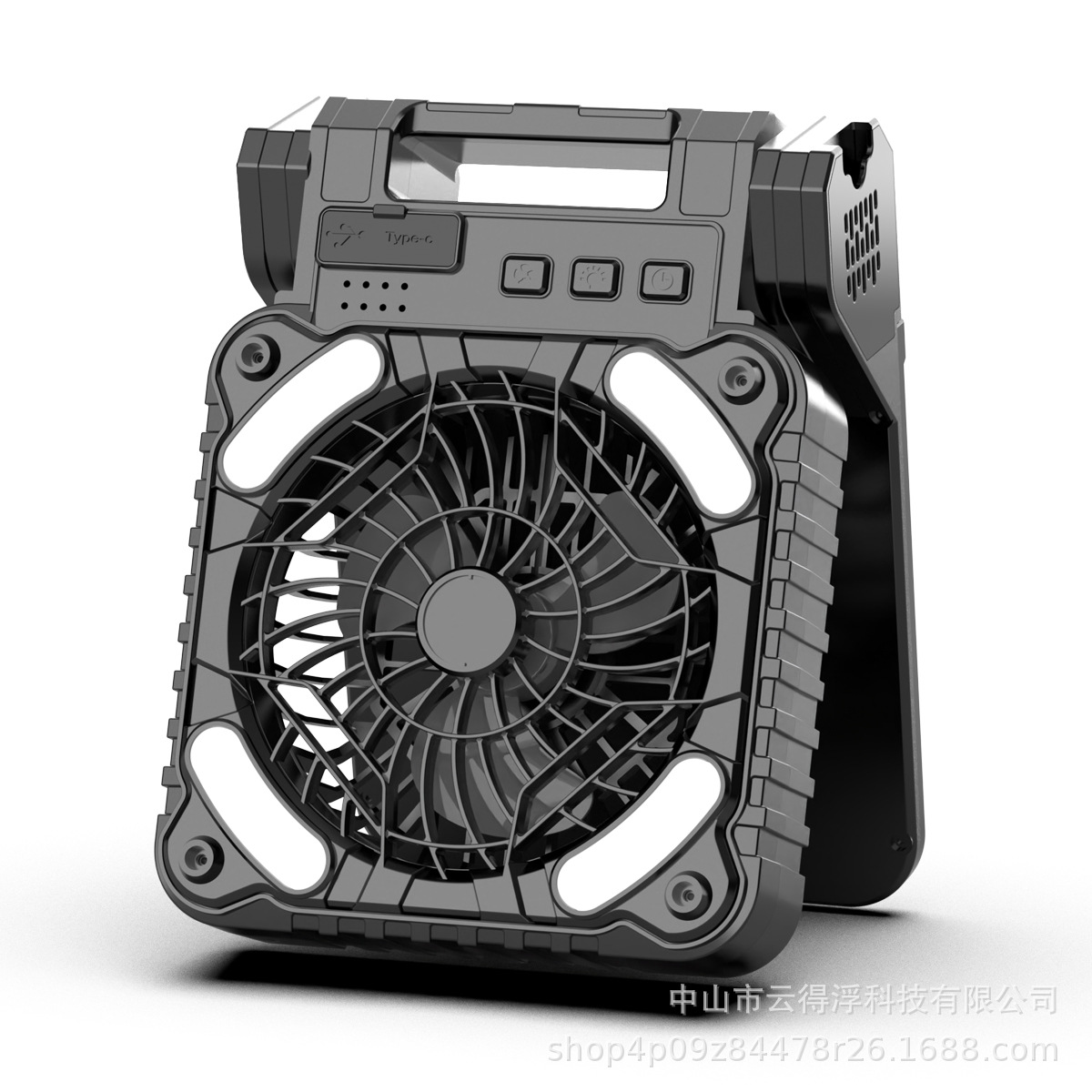 Lámpara Ventilador Solar Portátil para Camping con Iluminación y Fuente de Alimentación de Emergencia image 3