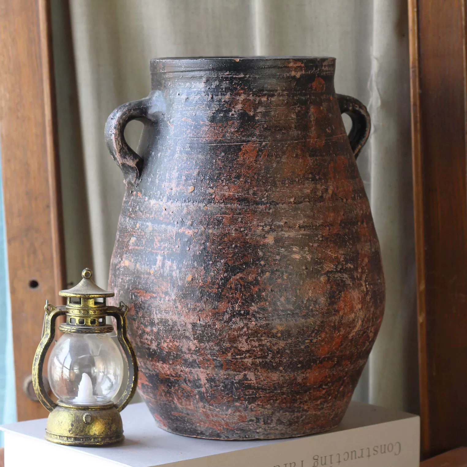 Керамическая ваза с тихим ветром и сушеными цветами ручной работы винтажная глиняная ваза для дома