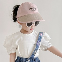 兒童遮陽帽春秋薄款可扎高馬尾女童寶寶夏季空頂鴨舌帽女寶太陽帽