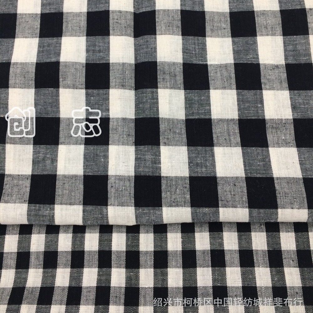 色织格子布童装女装衬衫淘现货面料中国色织专业户绍兴家居