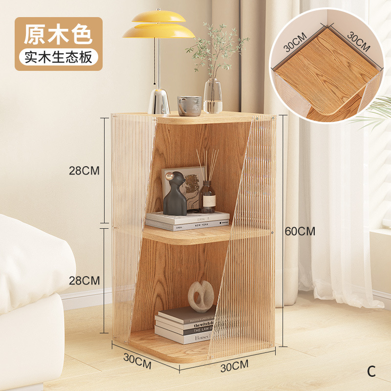 Original nuevo estilo acrílico dormitorio sala de estar estante de piso para estudio mesita de noche estante de almacenamiento de esquina multicapa