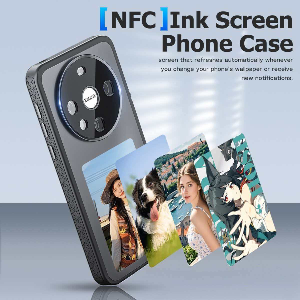 The Ink Screen Is Suitable for Huawei Mate60 Pro Phone Cases, Ai Smart Image Changing, P70 Phone Laser Electroplating