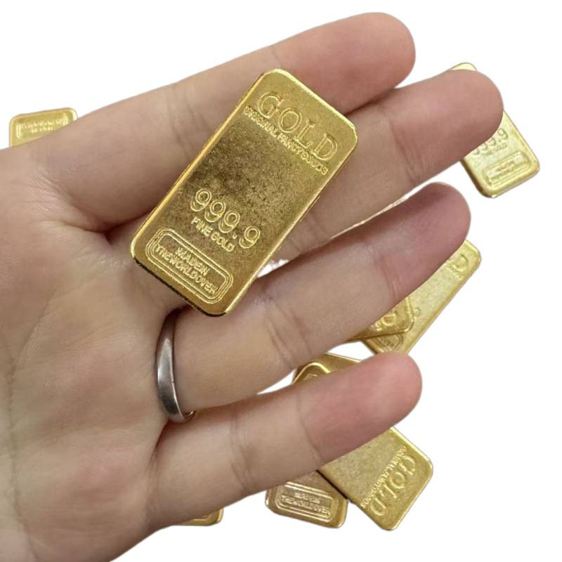 Adornos de lingotes de oro sólidos antiguos aleación Daqing bóveda Imperial BRICS antigüedades adornos de lingotes de oro simulados a mano