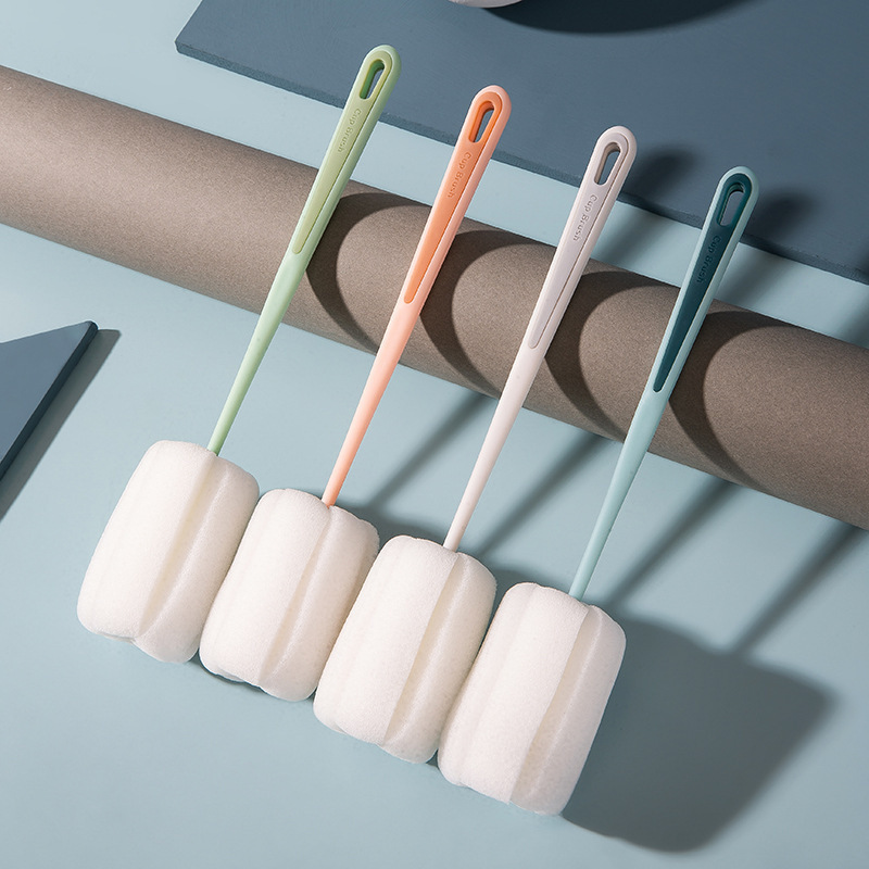 cepillo de lavado de tazas de mango largo cepillo esponja cepillo colgante cepillo de botella de leche limpieza de tazas de aislamiento térmico artefacto cepillo de limpieza de tazas