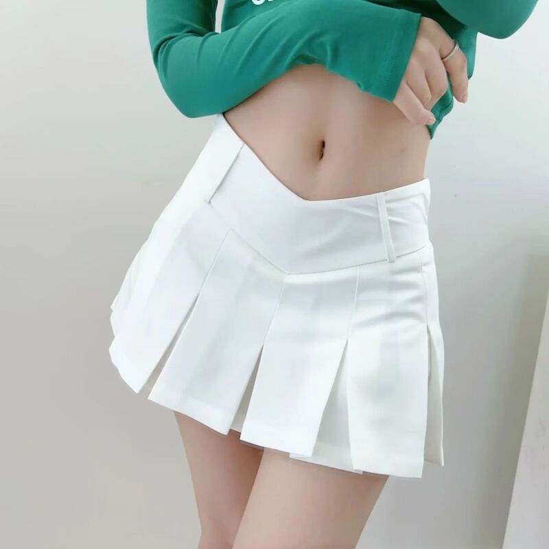 White Skirt, Sexy, Anti-Exposure, Figure-Showing Pleated Skirt, Hot Girl Low-Waist Slimming Look Pure Lust Short Skirt, New Spring and Summer Style White Skirt, Sexy, Anti-Exposure, Figure-Showing Pleated Skirt, Hot Girl Low-Waist Slimming Look Pure Lust Short Skirt, New Spring and Summer Style