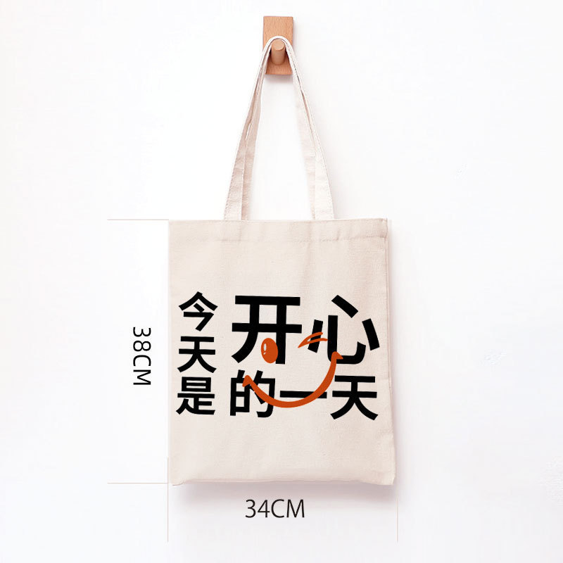 励志文字帆布包学生文艺收纳单肩包书包补习袋手提帆布袋定制定做|undefined