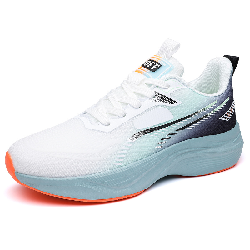 Men's Breathable Running Shoes With Thick Sole And Lace-up Design_voghion.com