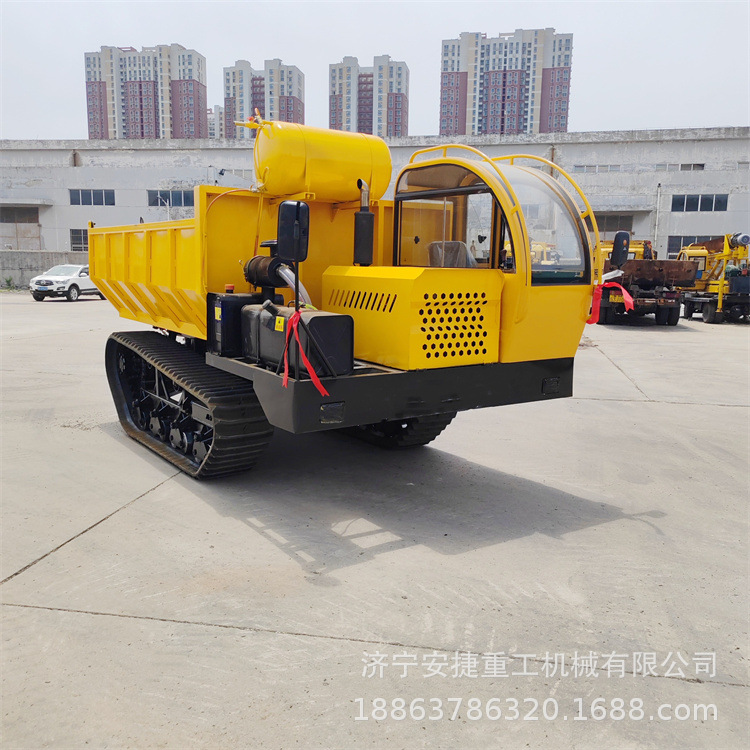 10吨履带运输车爬山王 U型斗设计 运输混凝土 翻斗自卸工程履带车