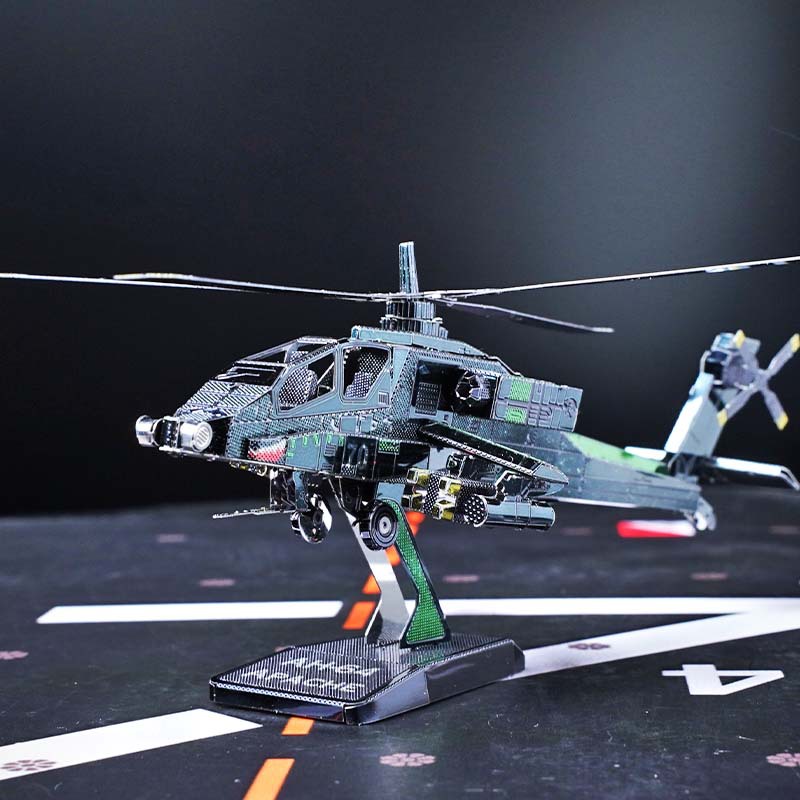 Estatua mágica de acero al por mayor versión de color avión un grupo metal rompecabezas mini 3D tridimensional hecho a mano DIY modelo de montaje