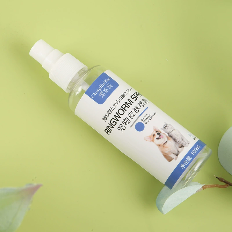 Спрей от перхоти для животных (кошек и собак), грибка кожи, клещей, 100 мл, OEM, индивидуальный дизайн.