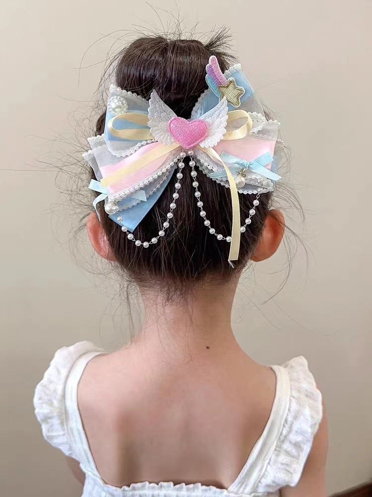15g Weight Hair Clip Hair Accessories Type 1 Piece, 1 Pair Quantity Holiday, Daily Occasion Gauze Material Bow Knot Pattern Girl'S Gender Casual, Cute Style Girl'S Casual Cute Bow Knot Cloth Gauze Hair Clip 5