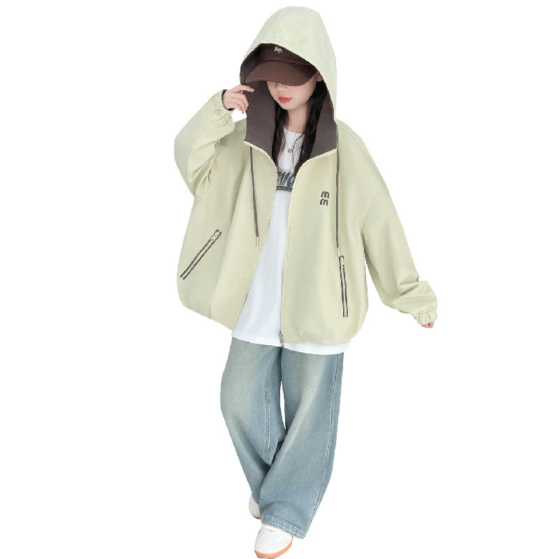 女童春秋款外套2025新款女大童洋气爱心连帽长袖上衣儿童秋装夹克|undefined
