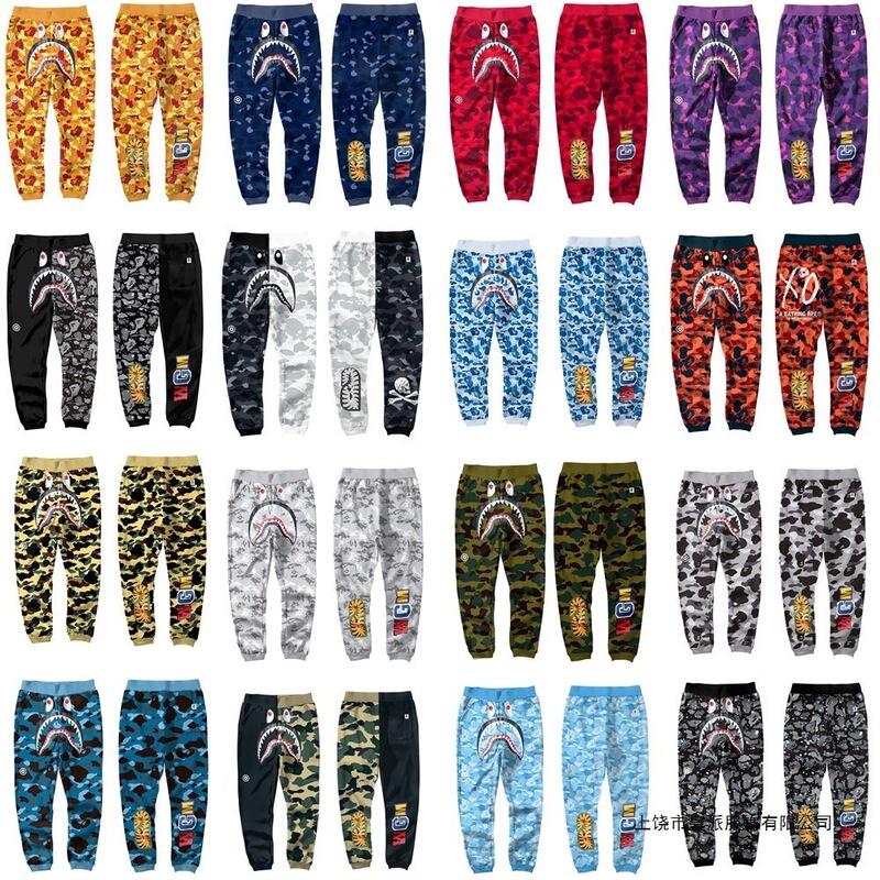 Japanese Trendy Brand Cross-Border Bape Shark Head Ape Head Long Pants 3D Digital Print Sweatpants Casual Sports Long Pants Japanese Trendy Brand Cross-Border Bape Shark Head Ape Head Long Pants 3D Digital Print Sweatpants Casual Sports Long Pants
