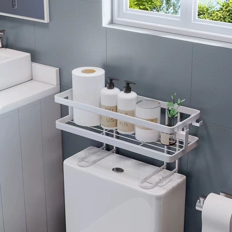 トイレの棚の壁に穴を開けないで棚の浴室の洗面台の多機能の壁掛け式便器の収納棚を置きます。|undefined