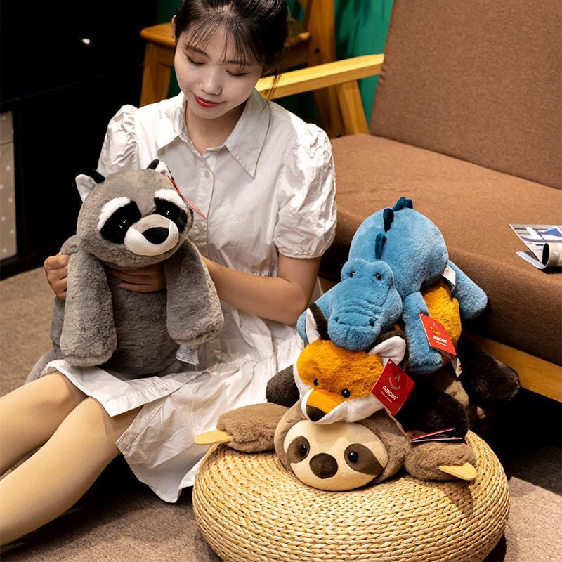 My Lula ings Soft Cute Animal Fox Crocodile Raccoon Sloth Plush Toy Doll Cute Pillow