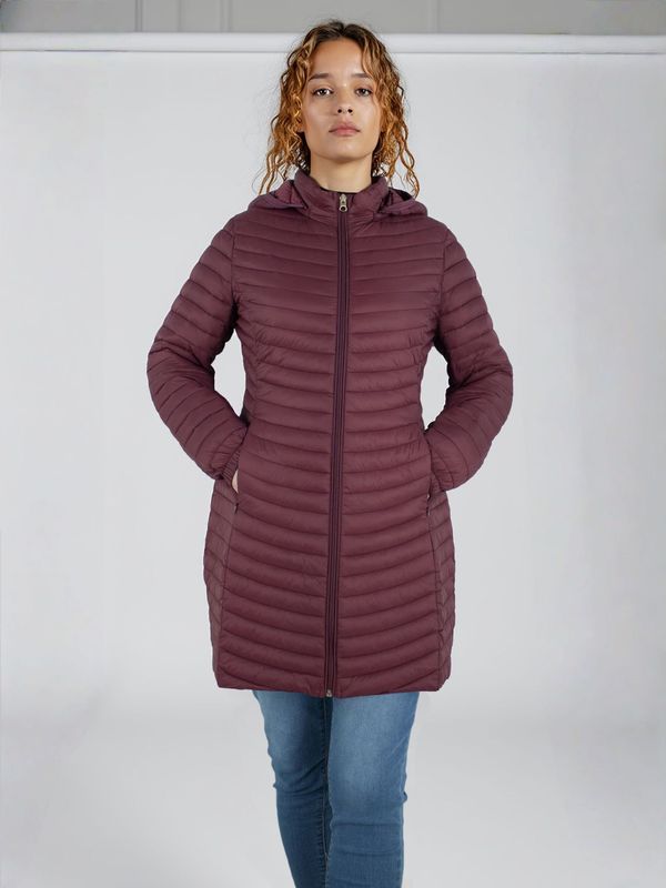 欧美女式长款棉服带可拆卸风帽轻盈保暖宽松纯色外衣|undefined