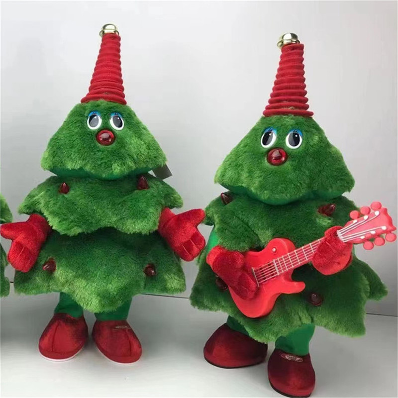クリスマス電動ぬいぐるみクリスマスツリーは歌うダンスが光るクリスマスツリーパーティーの祝日装飾プレゼント|undefined