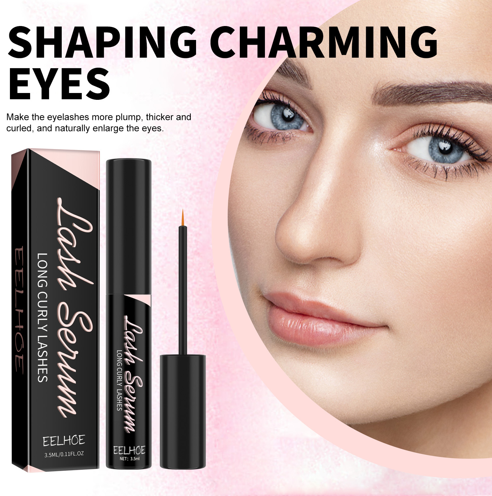 Eyelash care solution gently moisturizes, thickens, elongates eyelas, naturally curling and beautifying_voghion.com