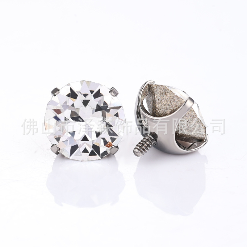 Zesen F136 Titanium Alloy Lip Piercing Labret Stud Round Bottom Swaro Lip Nail for Ear Bone detail image 12