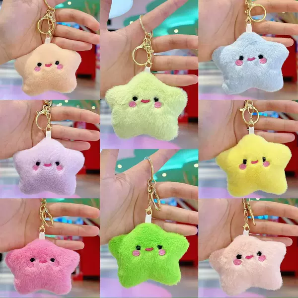 Random color rabbit velvet stars + gold buckle