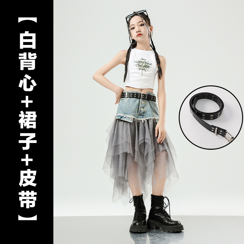 ジャズダンスの服装の女の子の街のダンスのファッション服の子供のジャズのショーのカウボーイのファッション服の女性団のダンスの衣装のスーツ