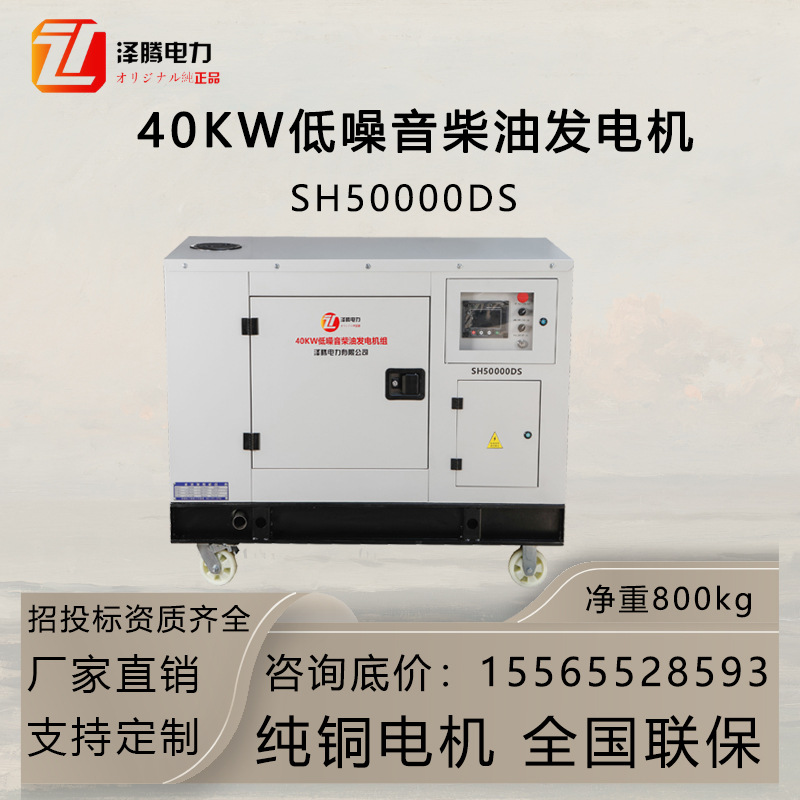 40KW低噪音柴油发电机 SH50000D 电启动 纯铜电机 消防应急专用