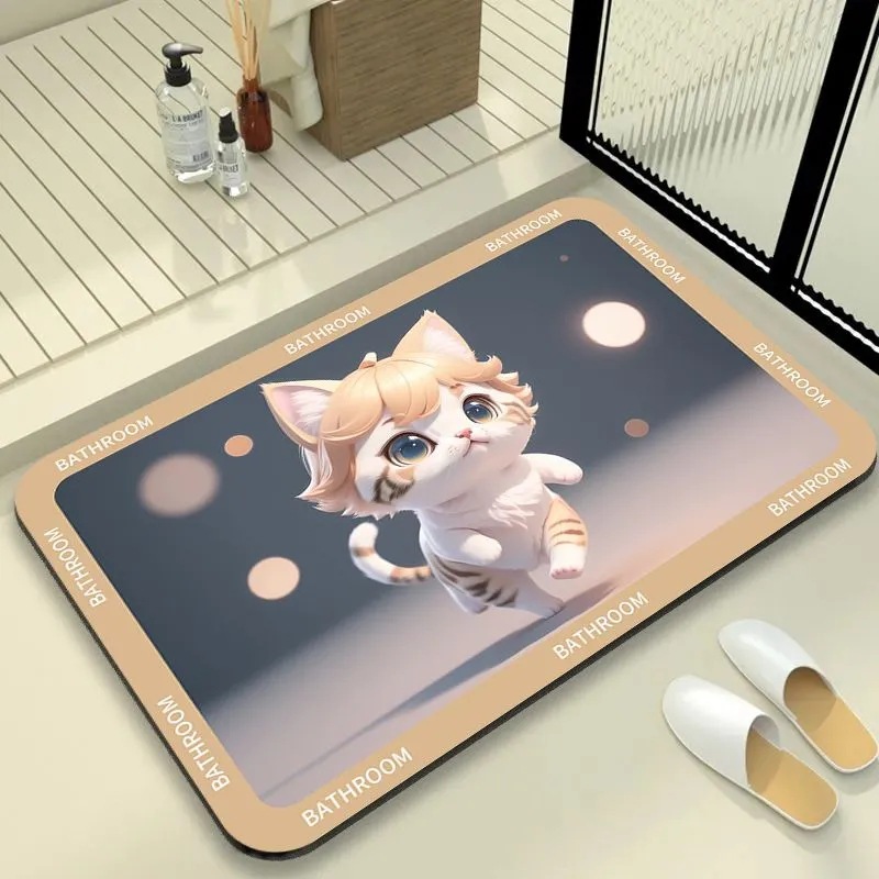 Cartoon Animal Diatom Mud Floor Mat For Bathroom And Entrance_voghion.com