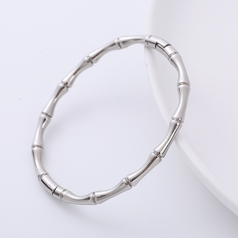 Fashion Solid Color Stainless Steel Plating Bangle 1 Piece