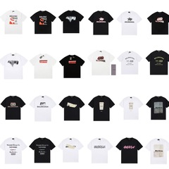 クロスボーダー新製品夏のハイエンドパリBファミリーTシャツ25sヘビーコットン半袖Tシャツカジュアルで多用途な男性と女性用