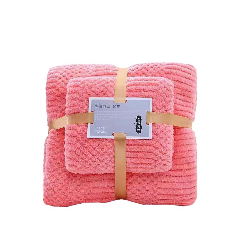 Juego de toallas de felpa de coral y toallas de baño en stock de fábrica, diseño auspicioso, absorbente, no suelta pelo, caja de regalo, superventas transfronterizo image 6