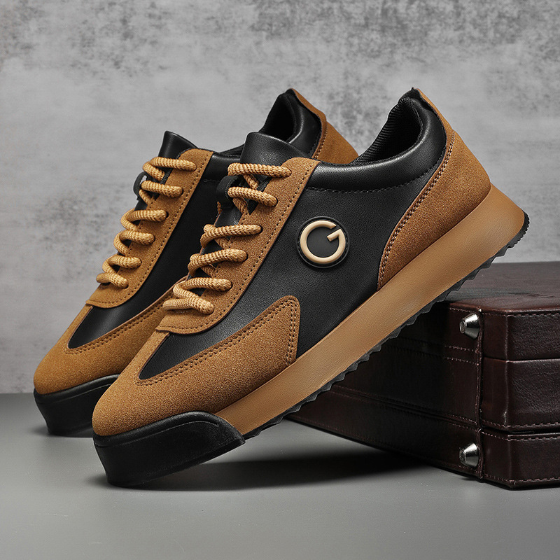 2026 New Men's Shoes, Large Size, Thick-Soled, Trendy, Sporty, Casual, Leather, Non-Slip, Forrest Gump Shoes_vogvips.com