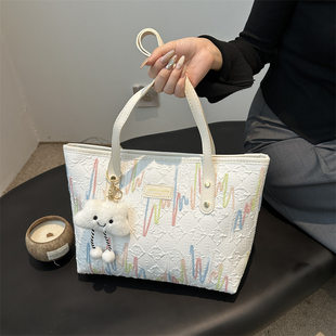Demi-season handheld capacious shoulder bag, design one-shoulder bag