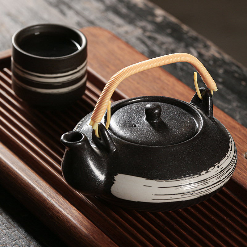 日式复古个性家用冷水壶办公室泡茶茶壶大容量大肚壶创意手提茶具