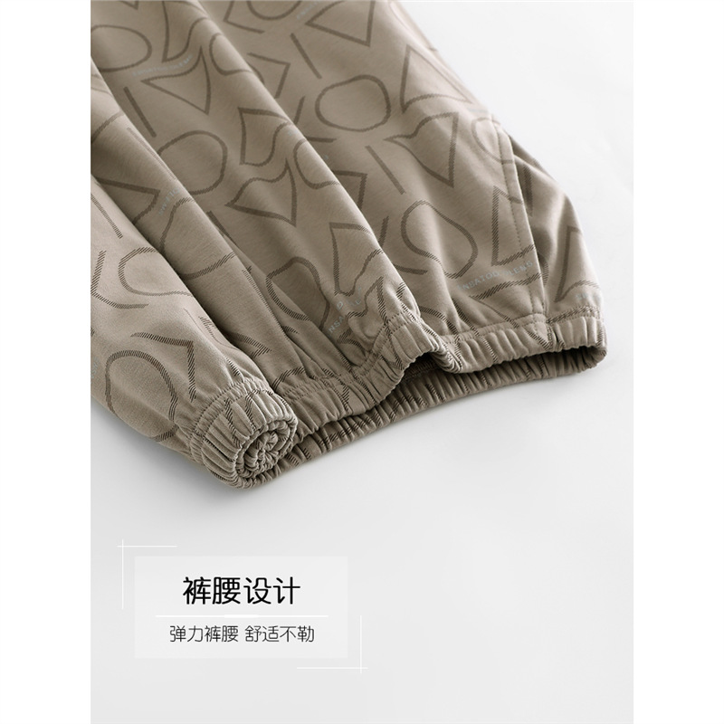 Pijamas de algodón para hombres primavera y otoño de manga larga para hombres otoño delgado grande se puede usar ropa de casa de otoño y invierno