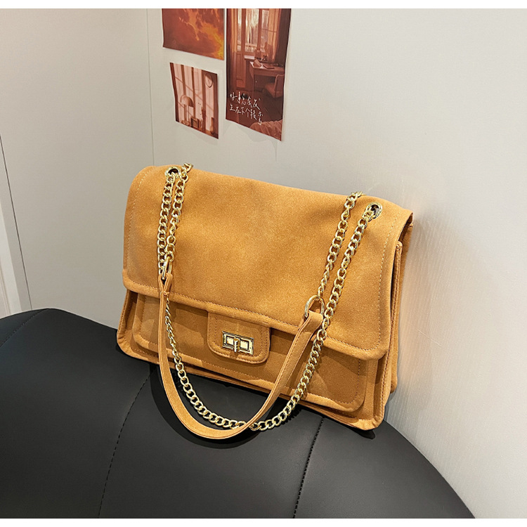 Large Capacity Bag For Women Autumn/Winter 2023 New Fashion Versatile Frosted Chain Crossbody Bag Commuter Tote Bag_voghion.com