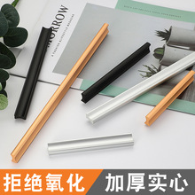 一字加长拉手现代简约衣柜抽屉橱柜门把手黑色金色铝合金长条实心