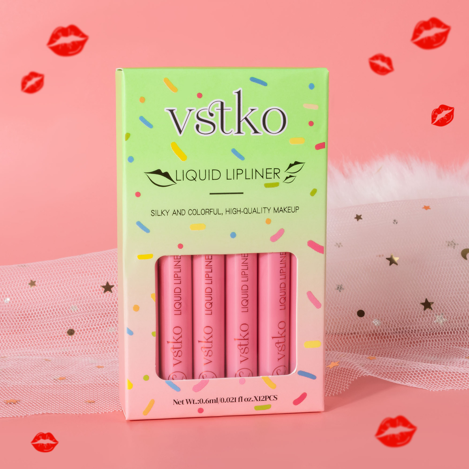 VSTKO Cross-border Gourd-tipped liquid Lip Liner Pen Set Matte, easy-to-color, waterproof and long-lasting nude Lipstick pen undefined