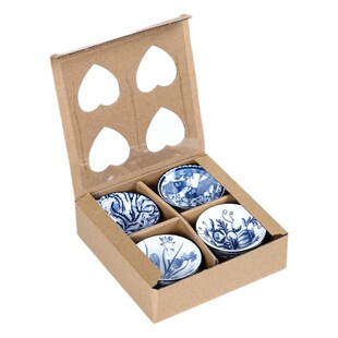 Blue and White Porcelain Tea Bowl Bucket Cup Dehua Ceramic Kung Fu Tea Set Tea Tasting Cup Retro Small Household Tea Cup Master Cup