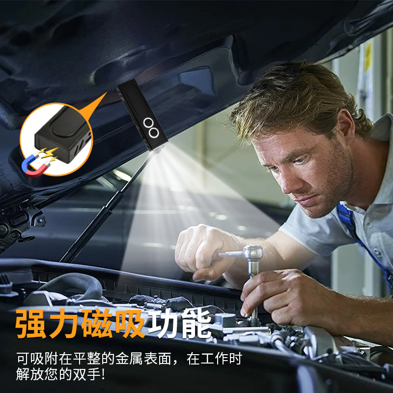 福朗跨境代发多功能方形手电便携小巧手电筒强力磁吸徒步手电|undefined