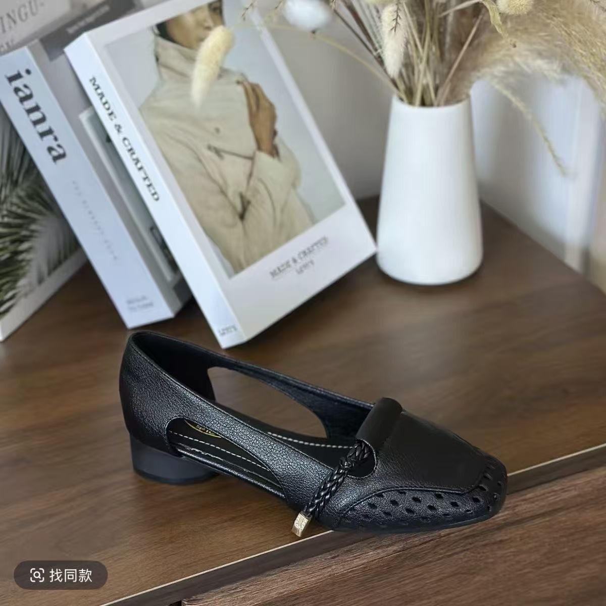 2026 primavera y verano nuevo estilo retrógrado francés de tejido zapatos de cuero suave de mujer zapatos de cuero de viaje zapatos de cuero pequeños zapatos