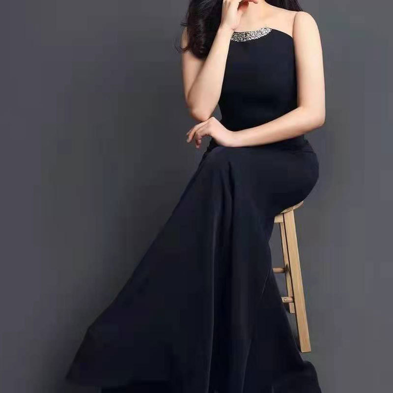 Europa y América del Comercio Exterior Amazon AliExpress deseo nuevo tubo Top satén cena vestido simple elegante vestido de adelgazamiento