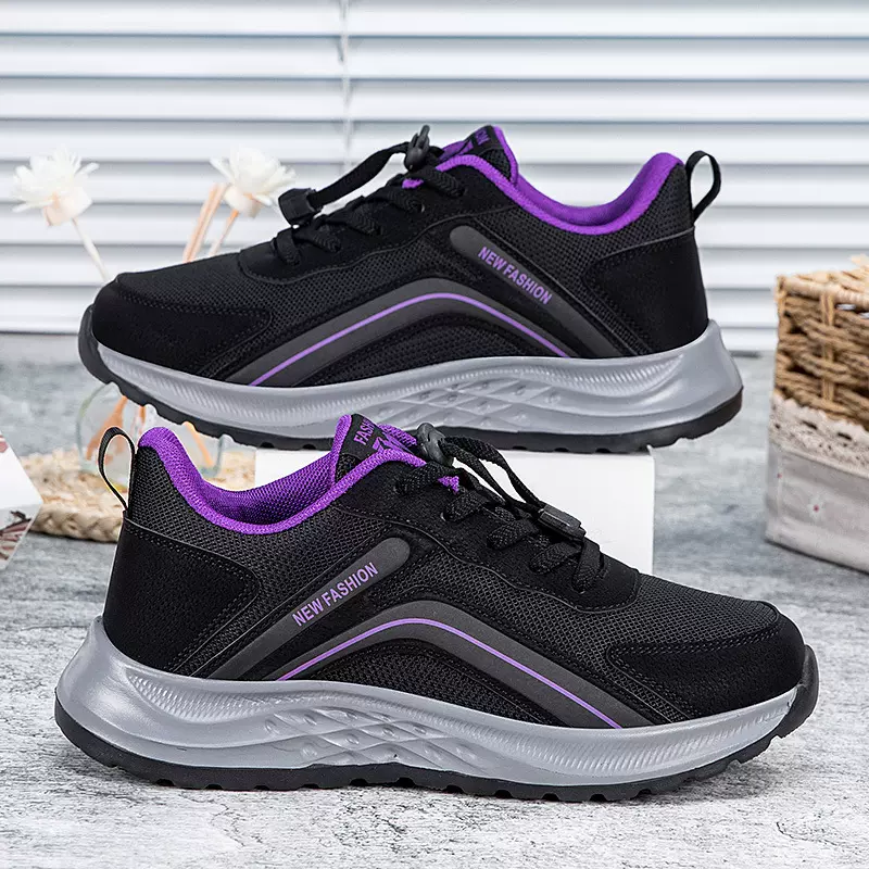 春季中老年休闲运动鞋软底防滑健步鞋透气网面妈妈鞋女鞋老人鞋