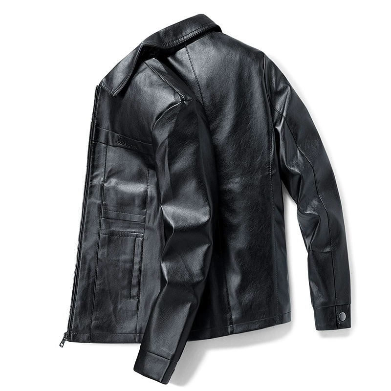 Кожаная мужская повседневная куртка, весна и осень, корейская модная свободная Молодежная Красивая велосипедная куртка с лацканами, мужская одежда