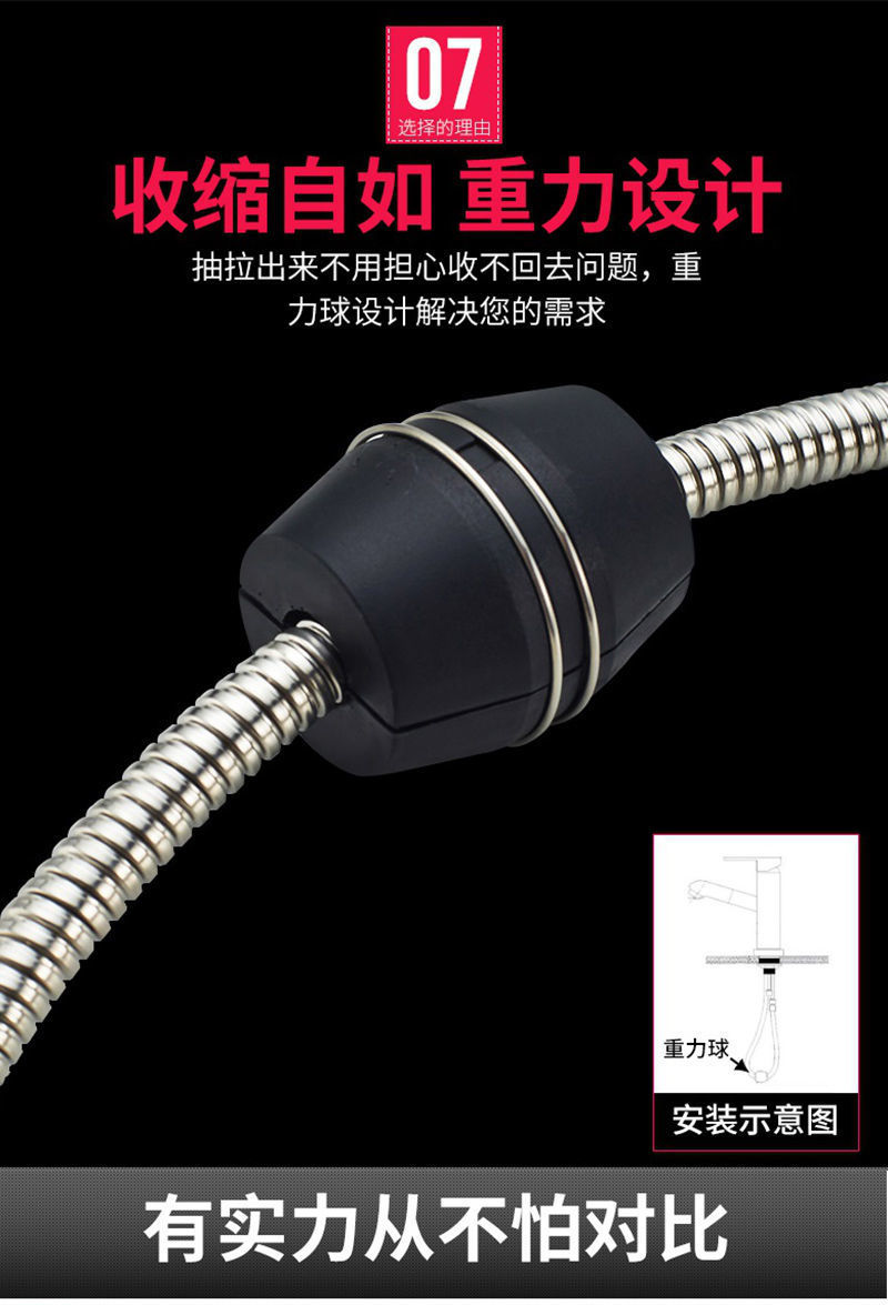 All-copper pull-out bathroom, household washbasin, cold and hot water faucet, countertop basin, sink, washbasin, black faucet undefined