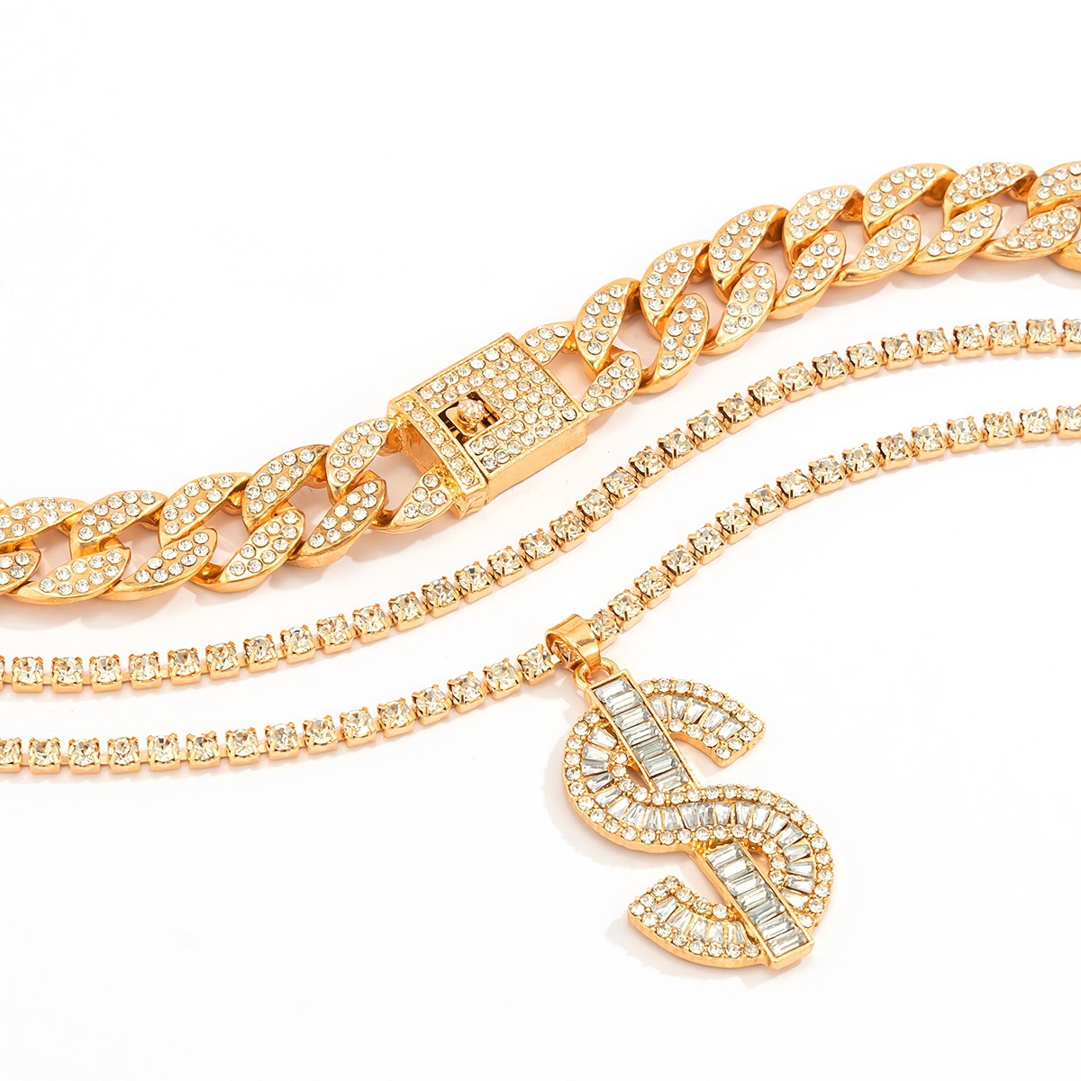 Heart Shape Hip-Hop Retro Alloy Layered Necklaces Wholesale display picture 10