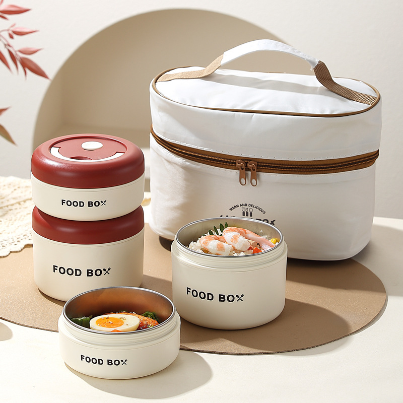 跨境304不锈钢保温饭盒上班族小型汤盒便携防烫早餐盒支持贴标