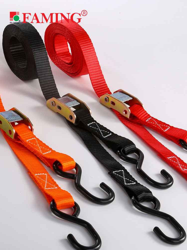 Large Pressure Buckle Thickeneded Webbing Tightening Double Hook Quick Strap Convenient Fixed Strap Trunk Cart Motorcycle Transport Rope
