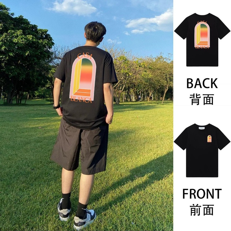 カサブランカ カサブランカ 半袖 ヘビーウェイト 260g アメリカのトレンド ブランド ニッチ ルーズ ハイストリート Tシャツ|undefined