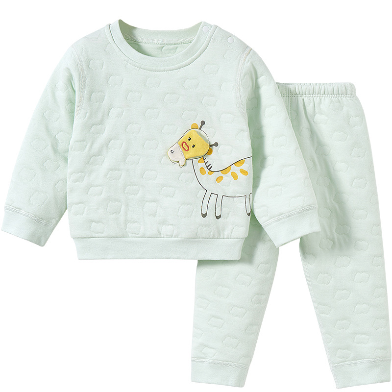 Ropa interior térmica para niños otoño e invierno Bebé acolchado niños y niñas bottoming conjunto de dos piezas bebé otoño ropa pantalones largos traje