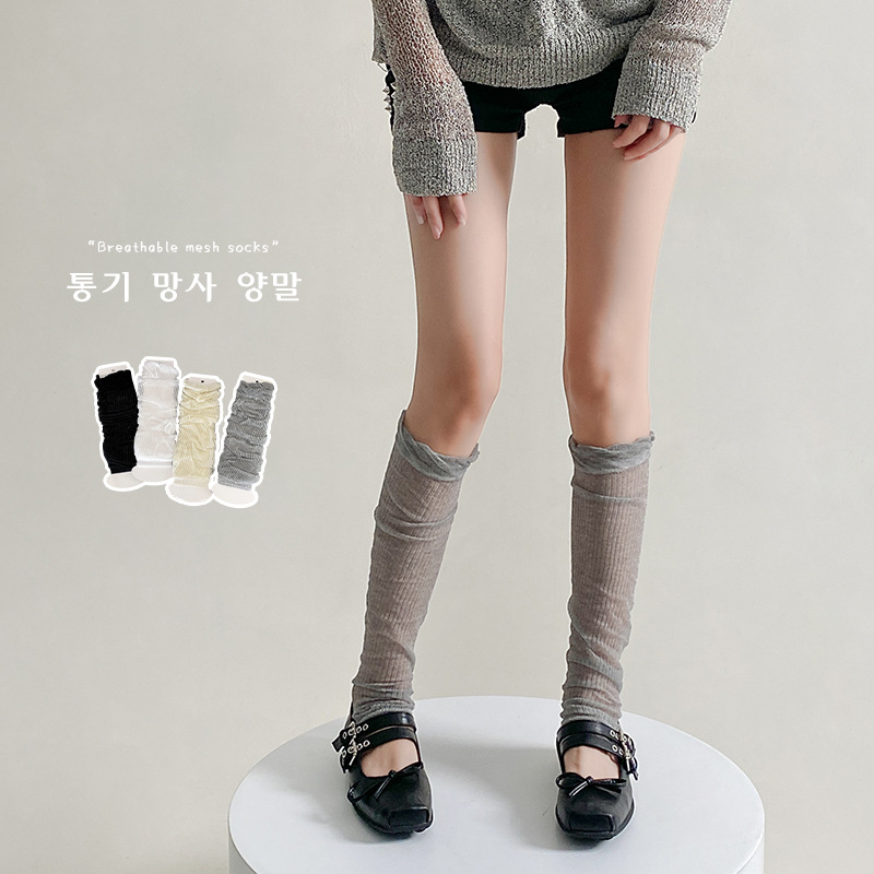 Primavera y verano delgada pila de calcetines para mujeres protección solar barril de ballet gris pila jk manga manga de piernas japonesas